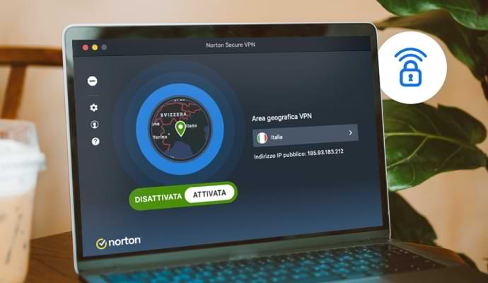 Avviso sullo schermo, Norton Secure VPN.